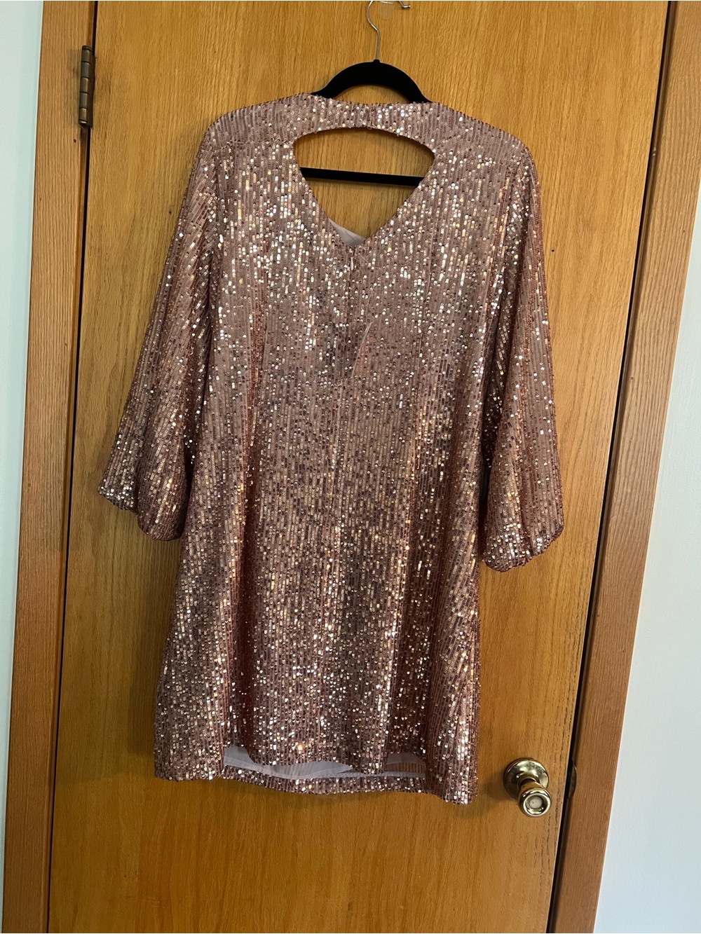 LOFT Sequin Dress in Rose Gold - Picture 3 of 4